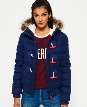 Superdry Marl Toggle Puffle Női Kabát Sötétkék | JDFAX8317